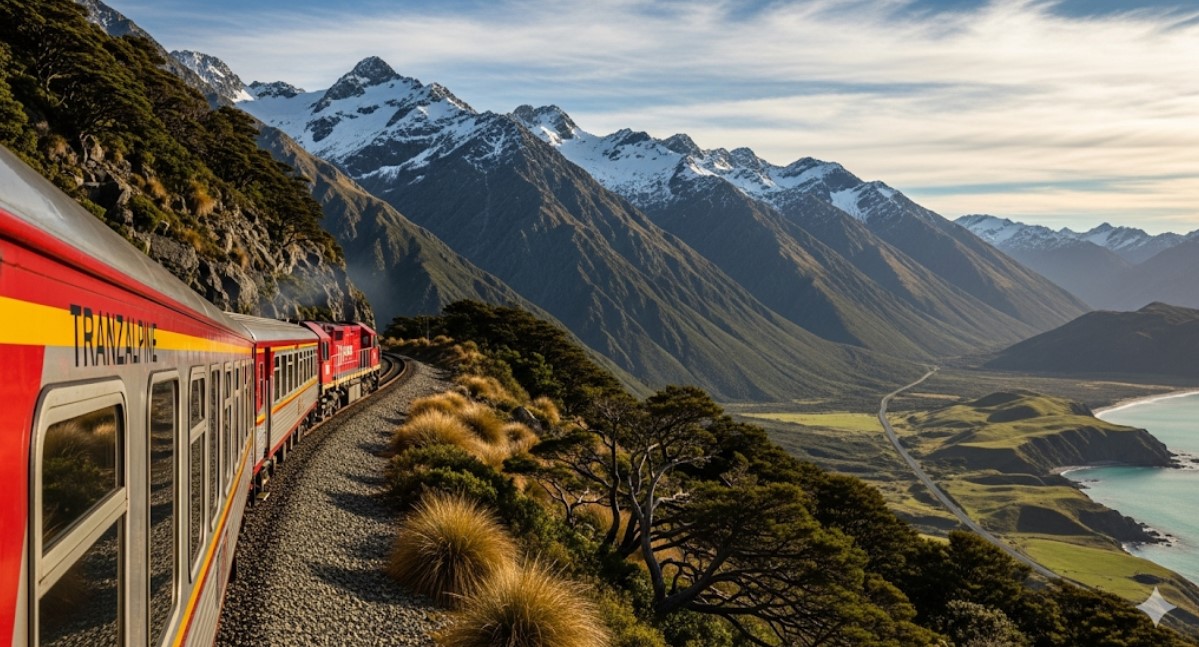 TranzAlpine, New Zealand: Alpine Pass to Pacific Foothills